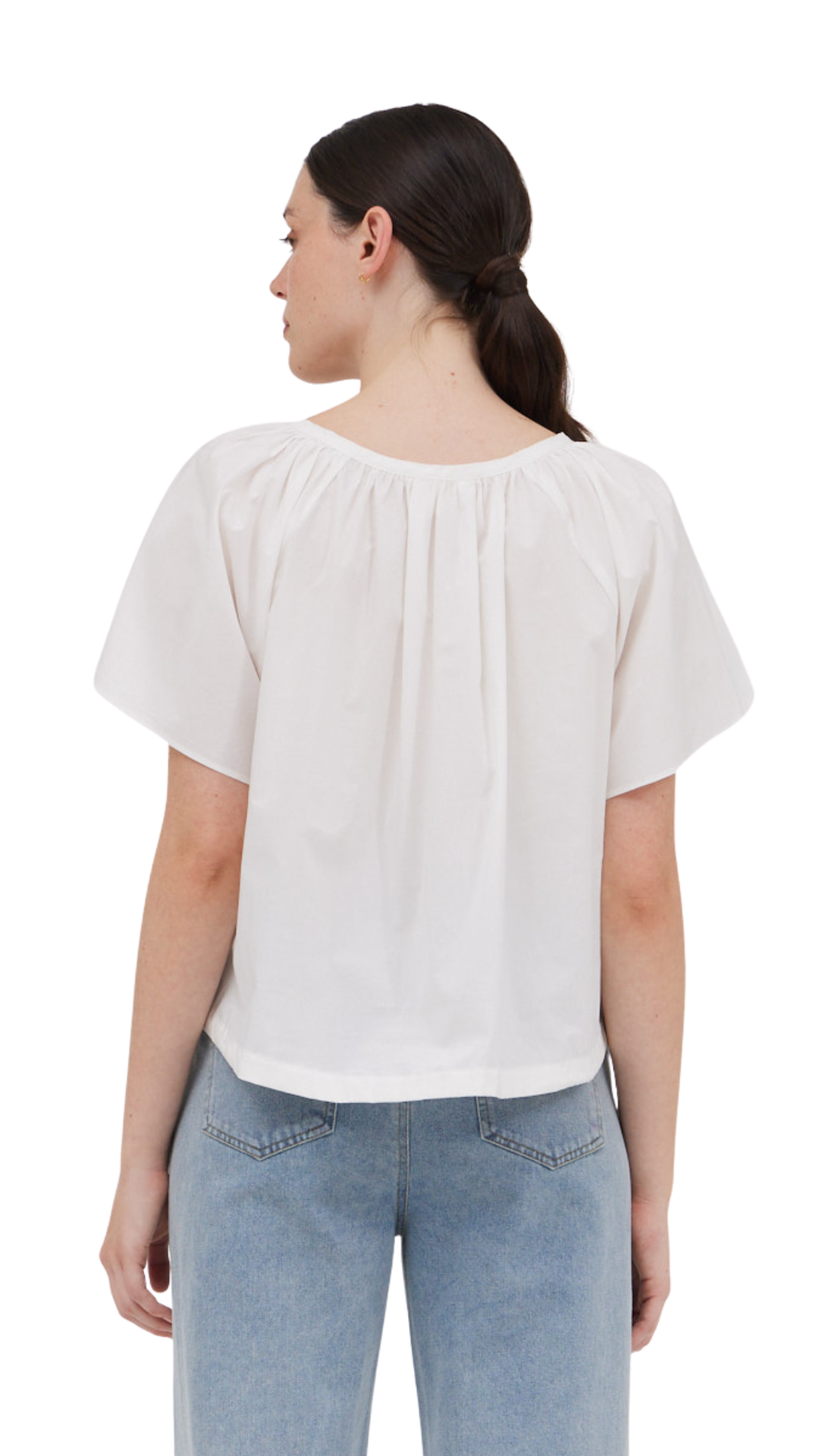 Side Ribbon Tie V-Neck Top
