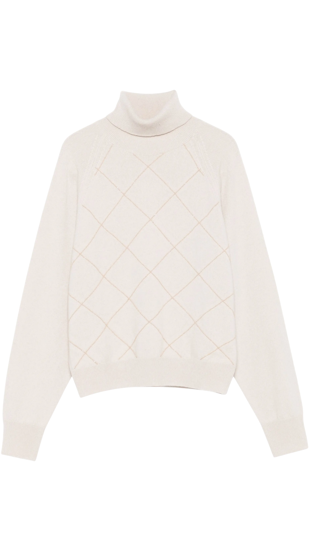Diamond Pattern Turtleneck Sweater