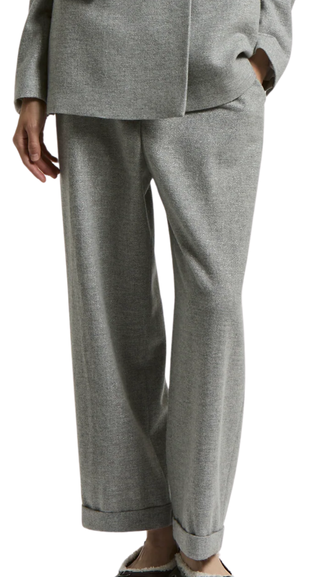 Carded Cashmere Wool Gauze Trousers