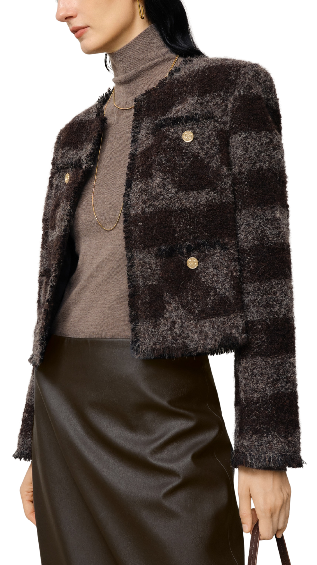 Dark Maroon Striped Military Jacket
