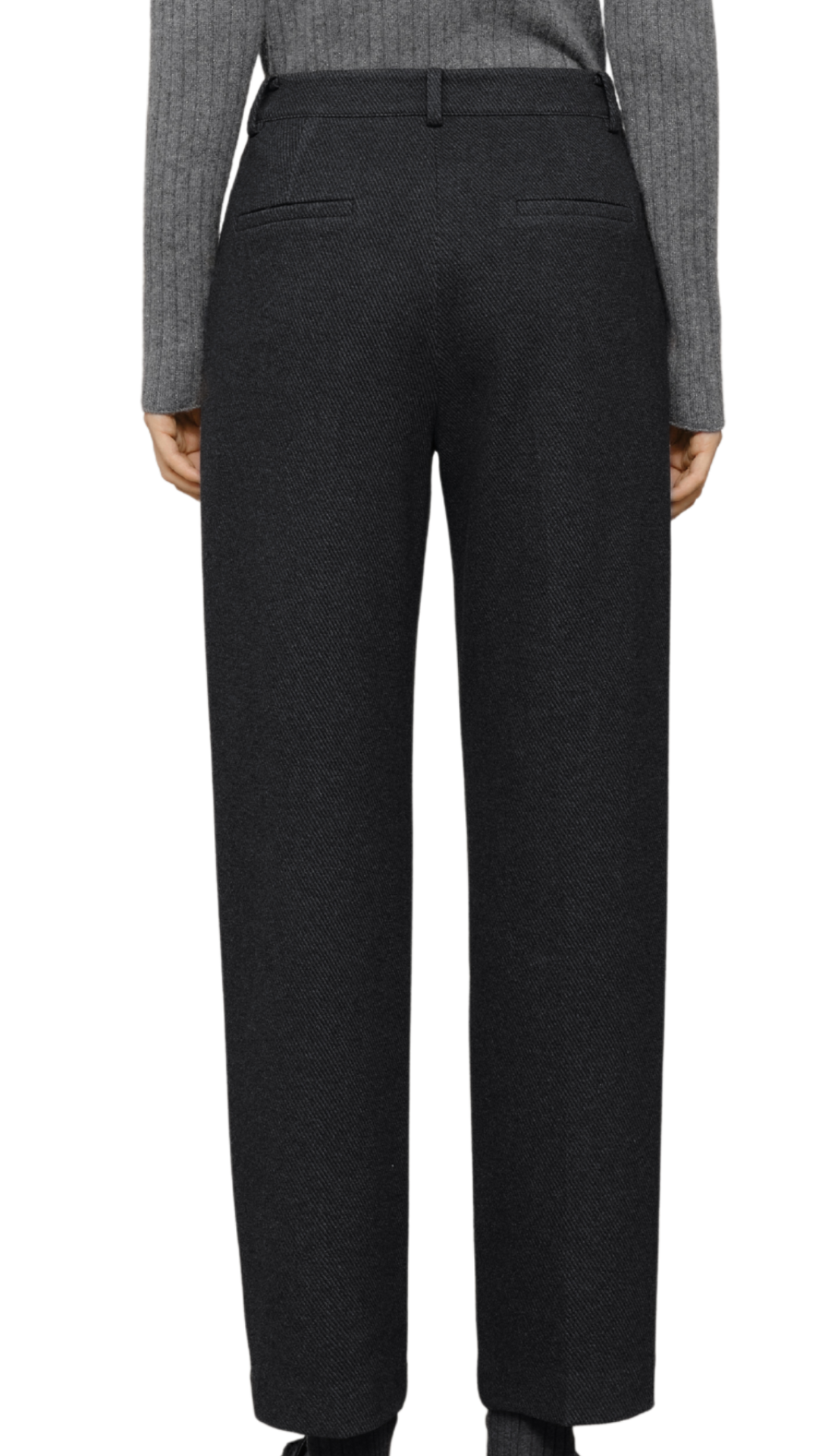 Dark Grey Structured Cropped Trousers