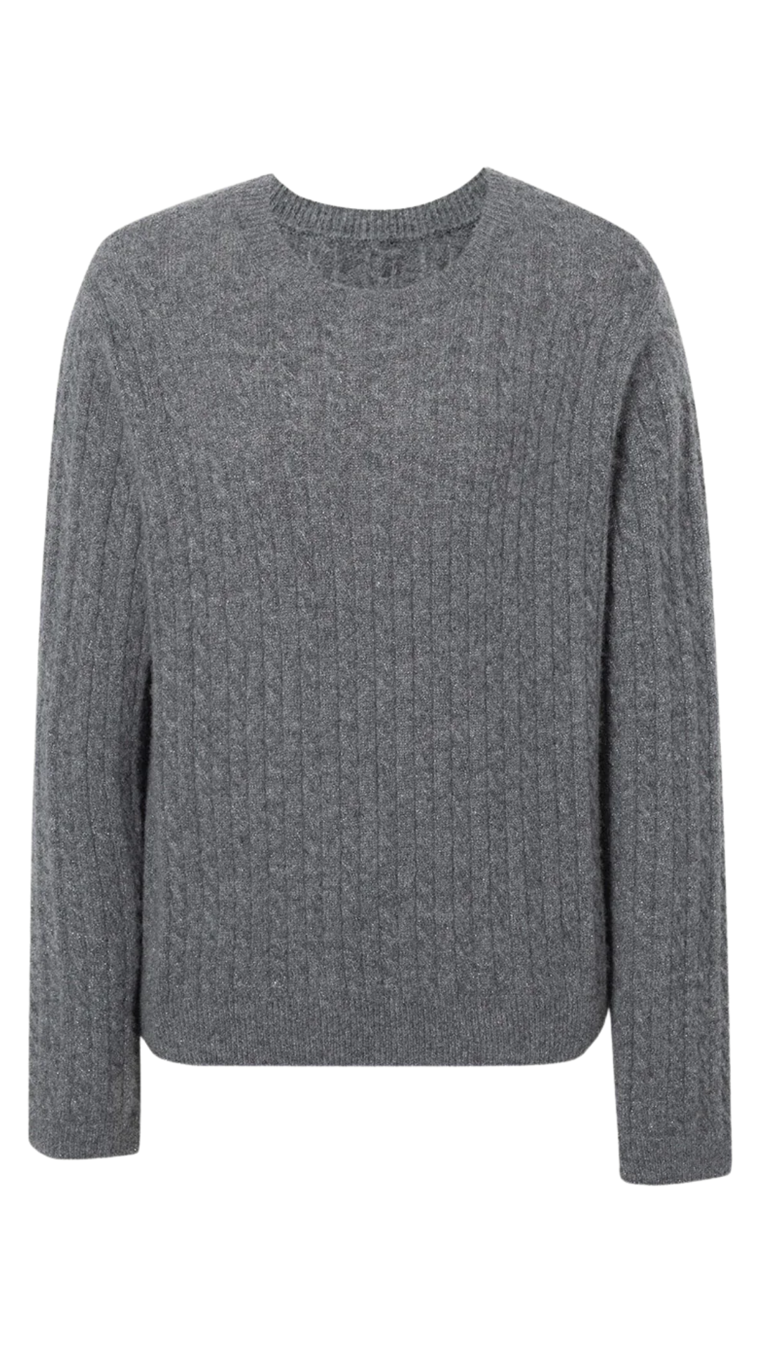 Dark Grey Cashmere Blend Crew Neck Sweater