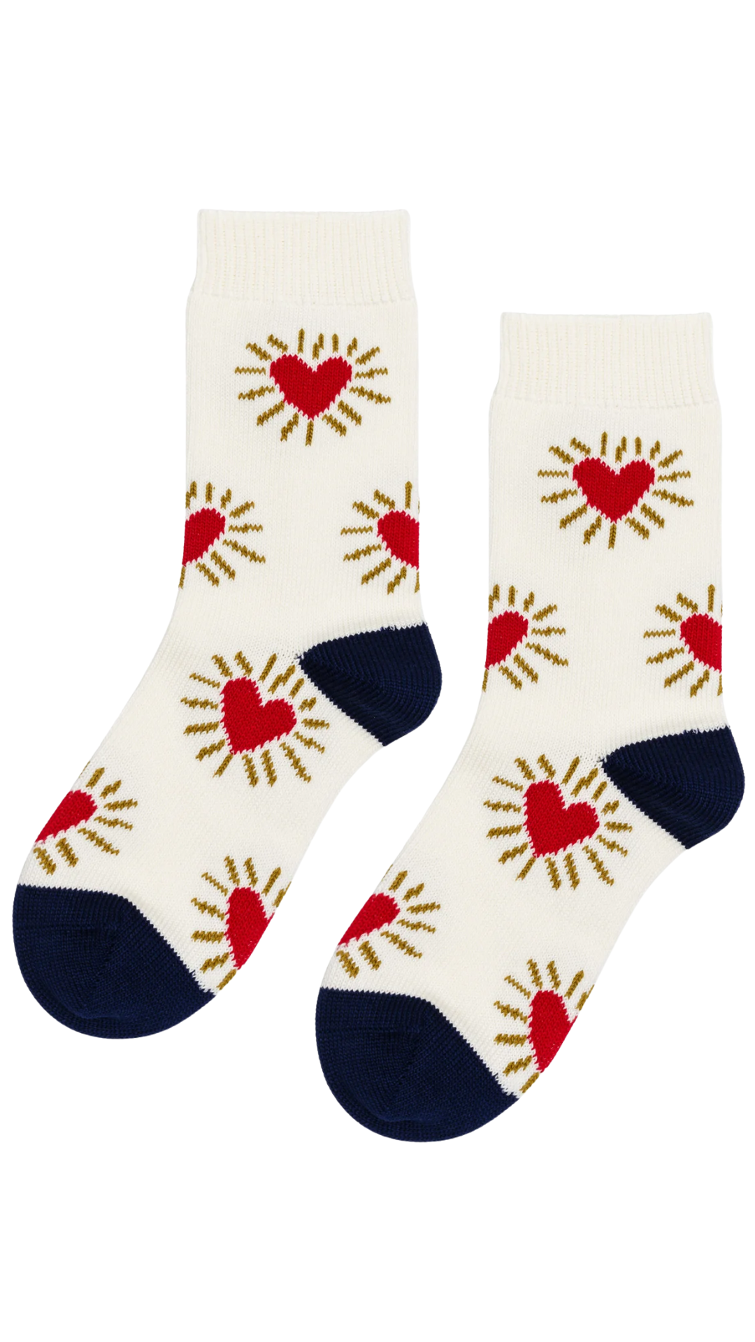 Sacred Hearts Ivory Crew Sock