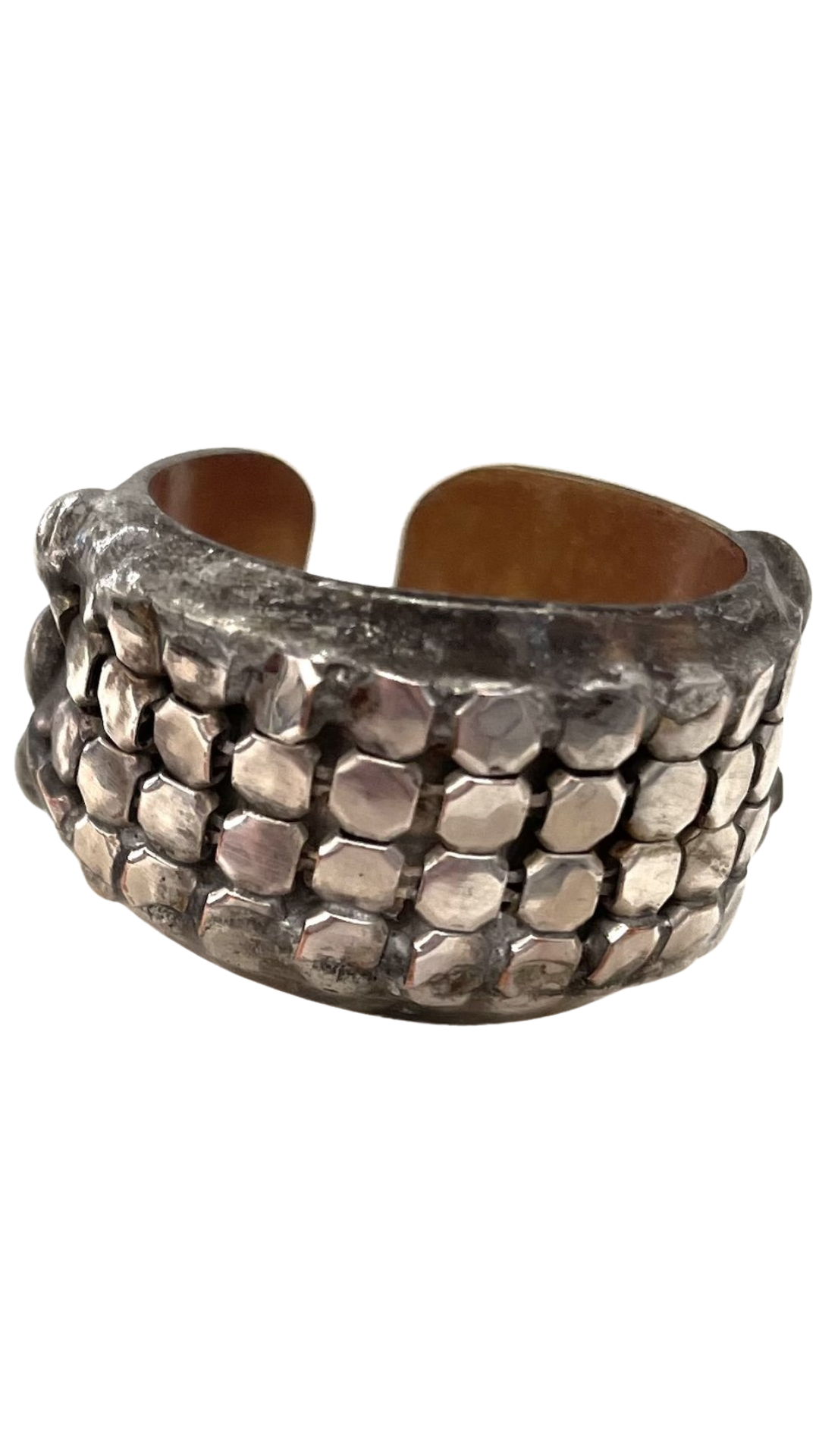 Silver Mesh Brass Ring