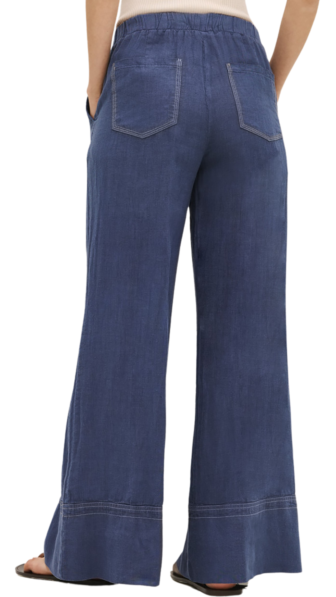 Wide-leg Pants w/ Elastic Waistband