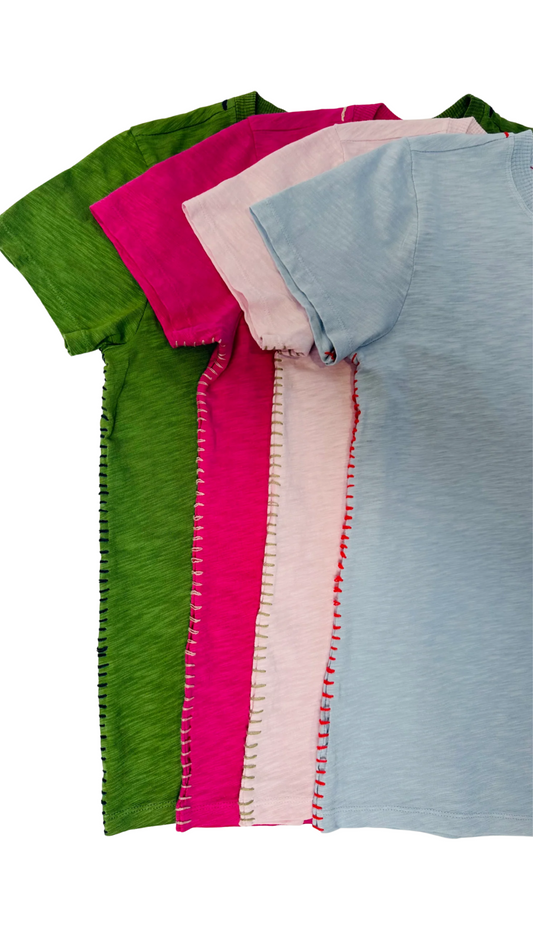 Crew w Contrast Stitch Tee