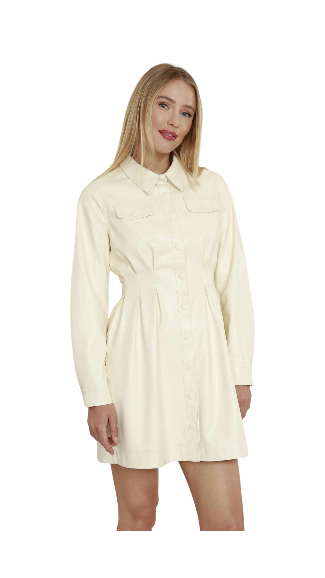 Dolce Cabo - Vegan Leather Ivory Dress