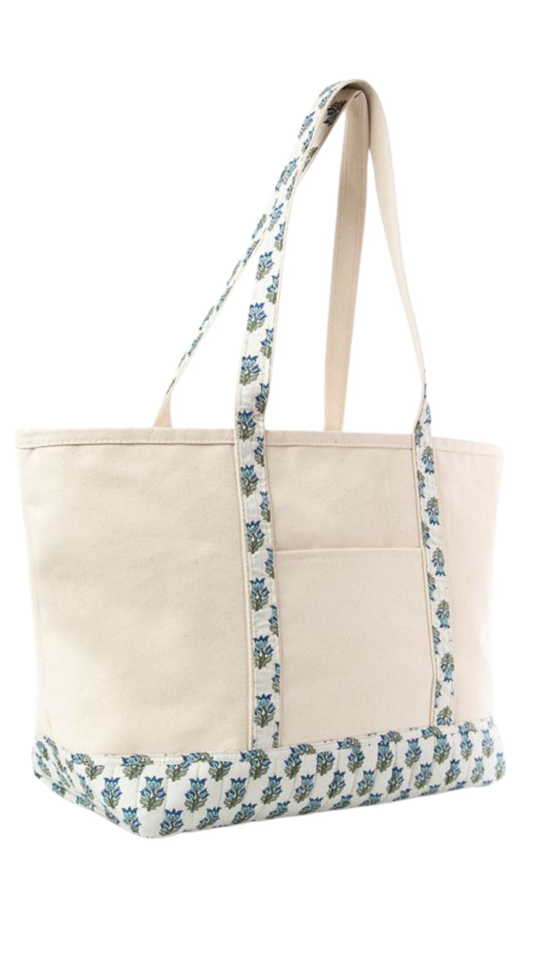 Aqua Block Print Large Classic Tote