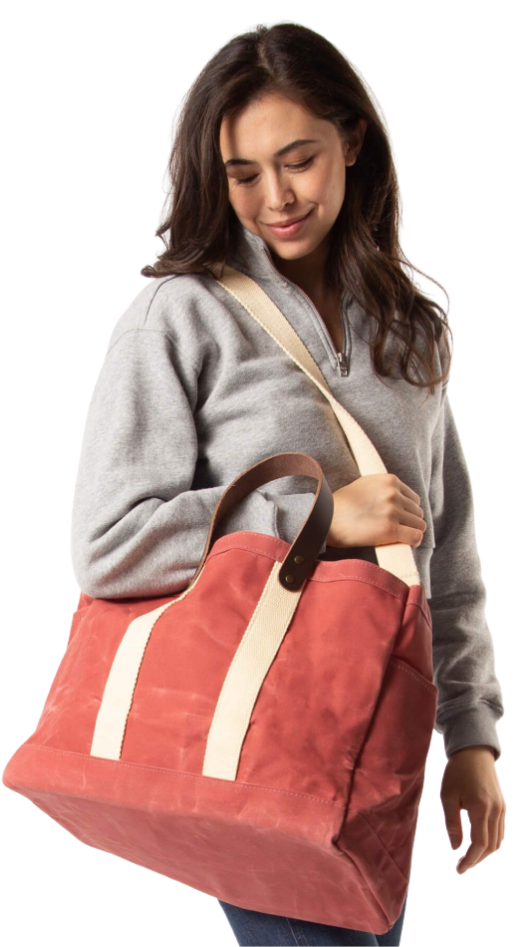 Nautical Red Waxed Commute Tote