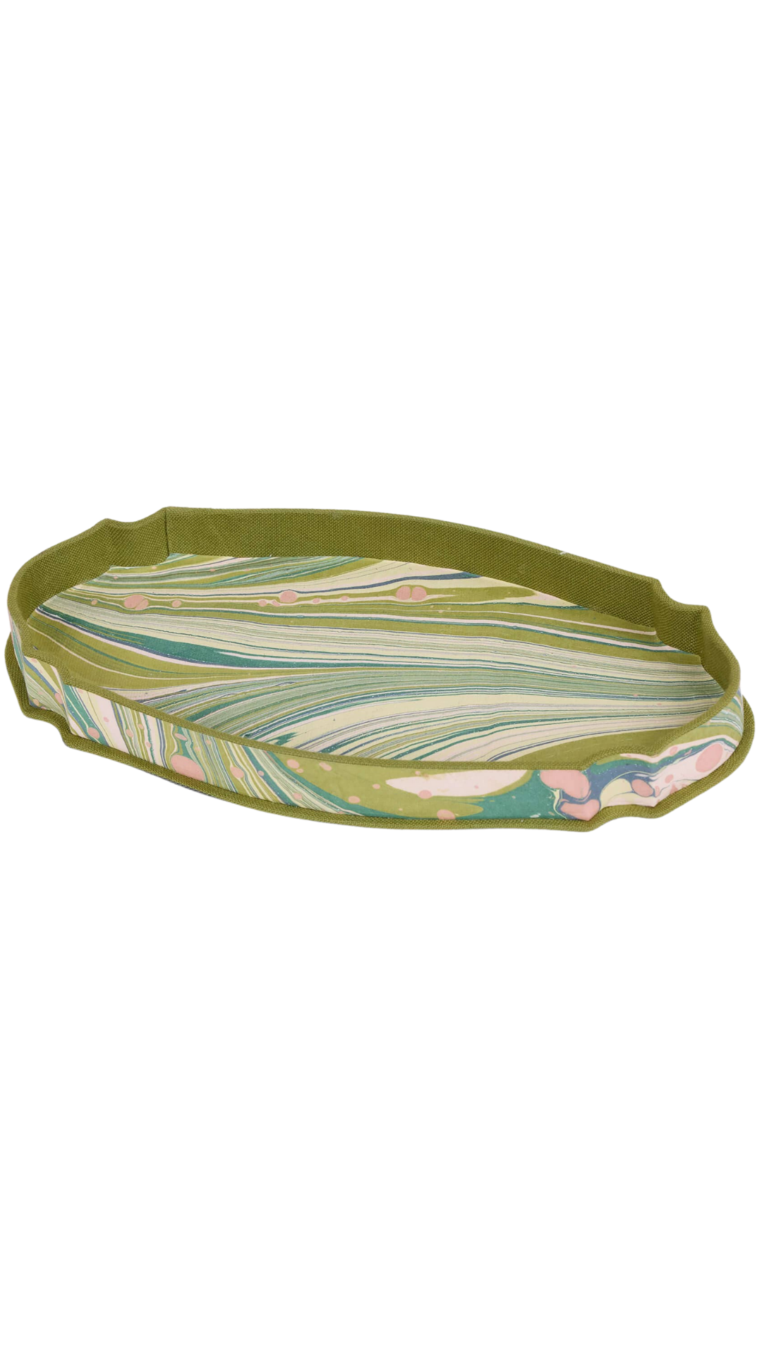 Marbled Victorian Desk Tray - Moss Fire Whirl