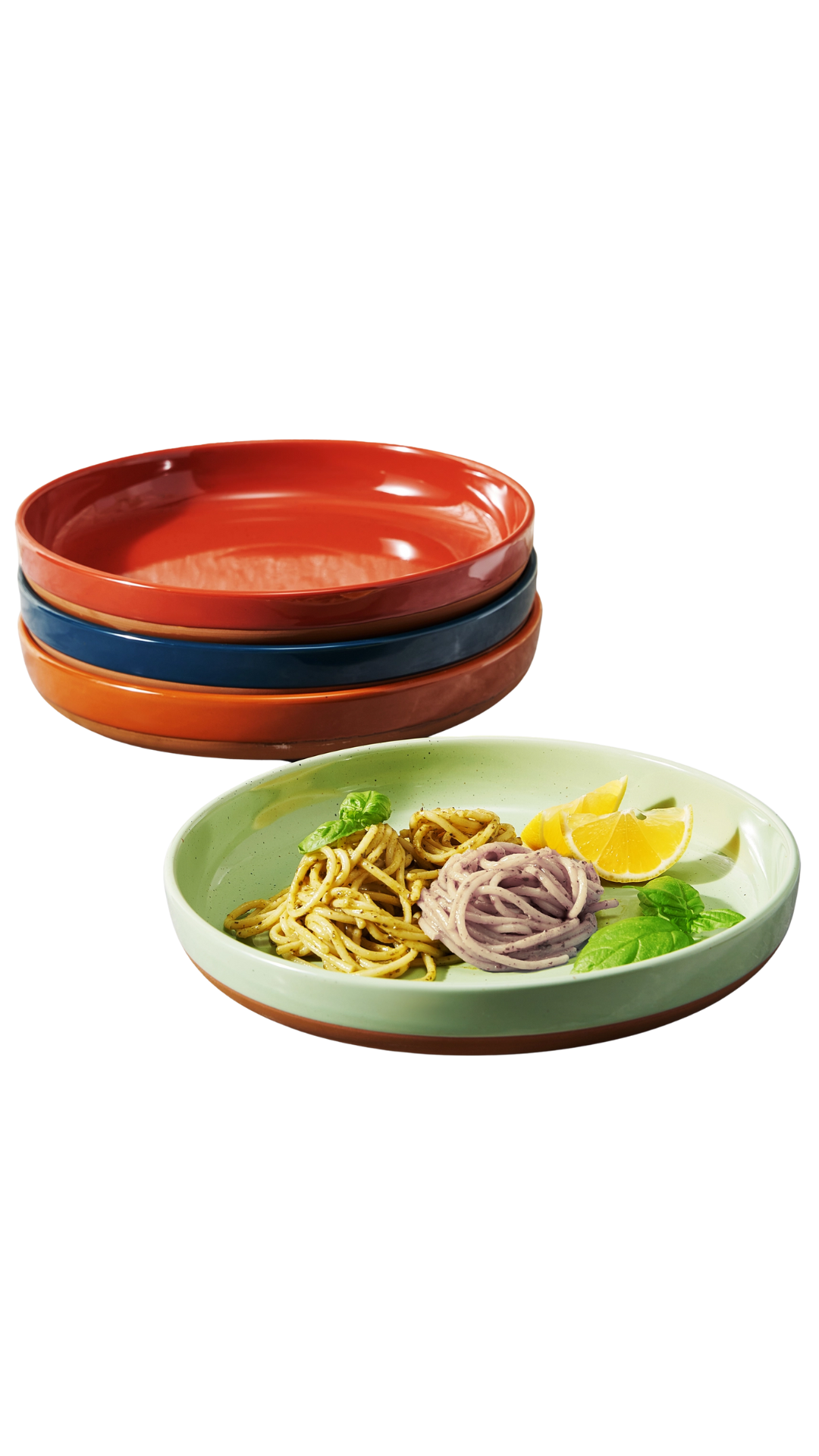Ceramic Muted Pasta Bowl S/4