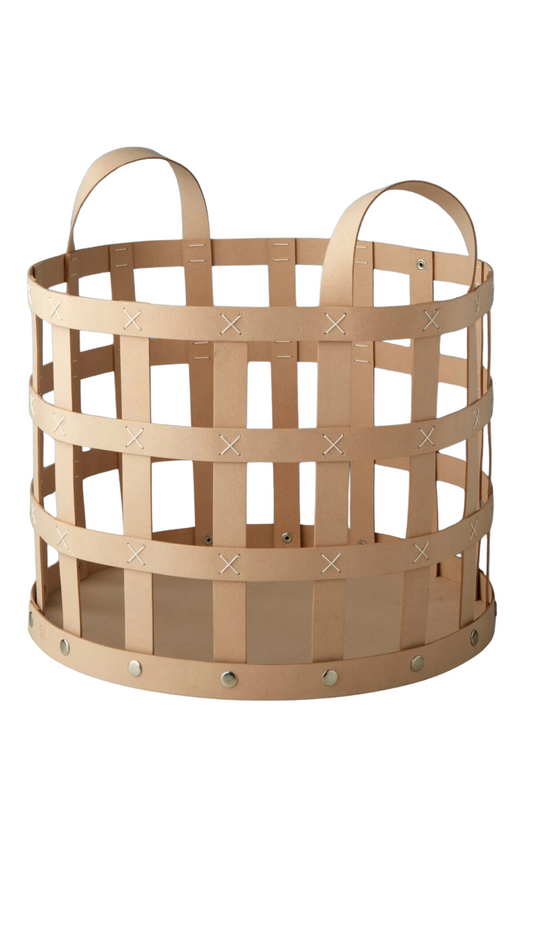 Recycled Leather Floor Basket