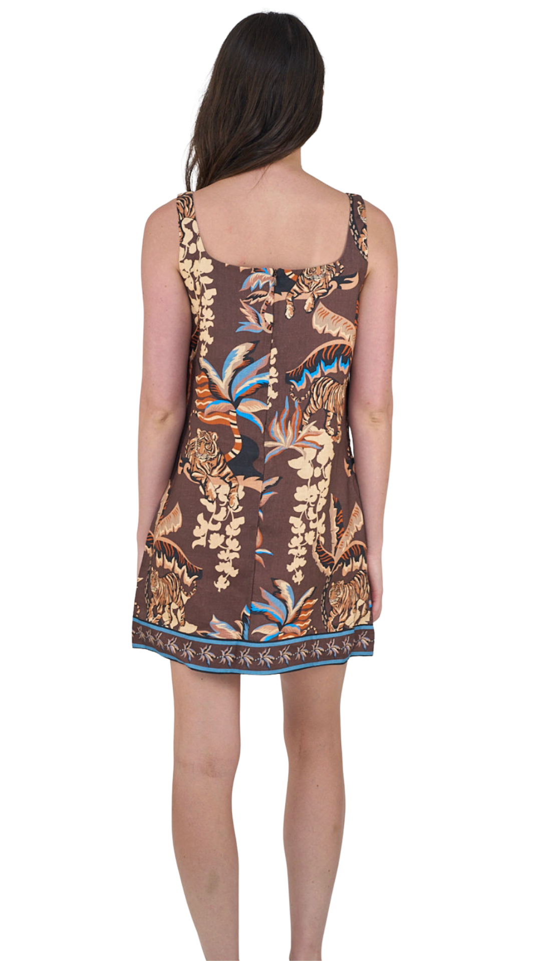 Bali Tiger Brown Short Dress