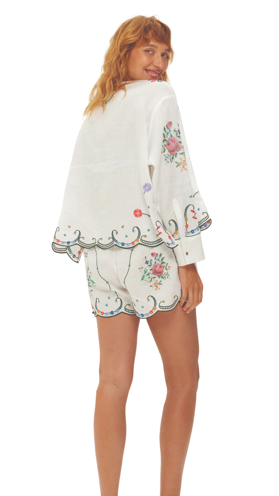 Lola Embroidered Linen Shorts