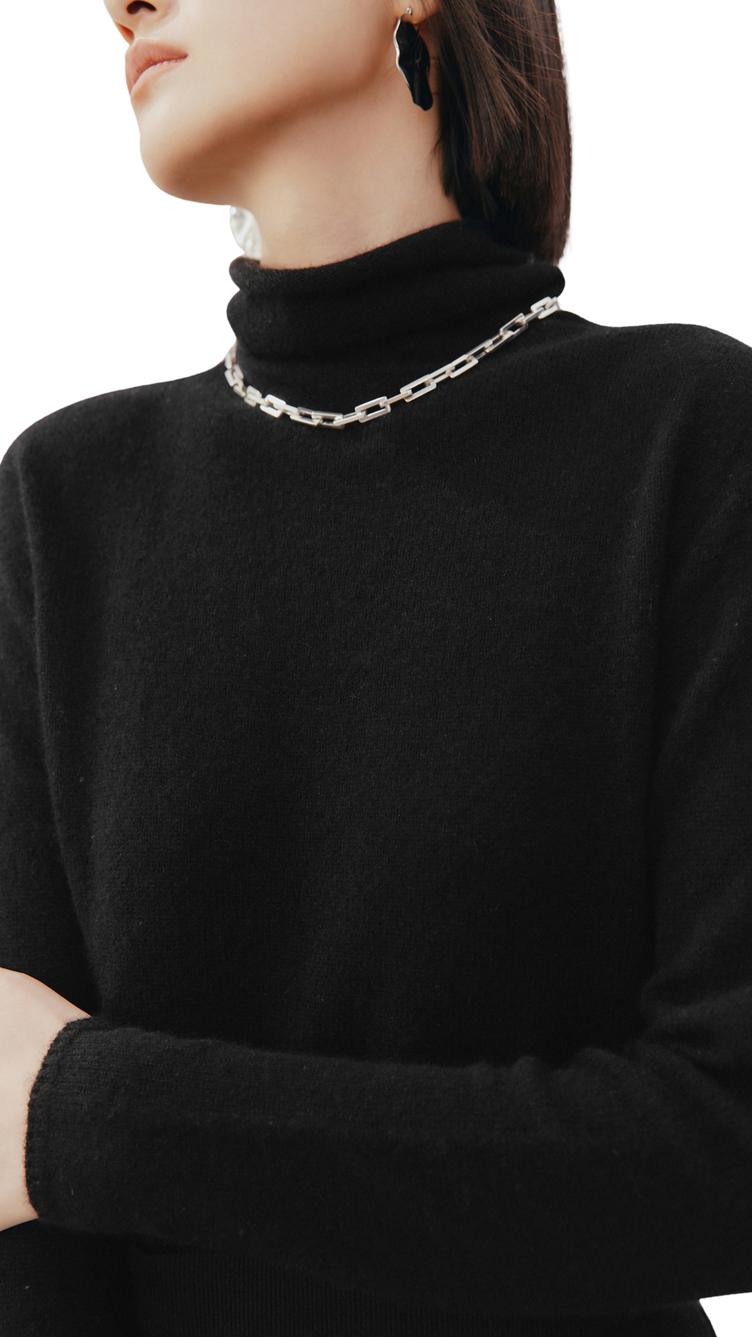 Black Slim Fit Cashmere Sweater