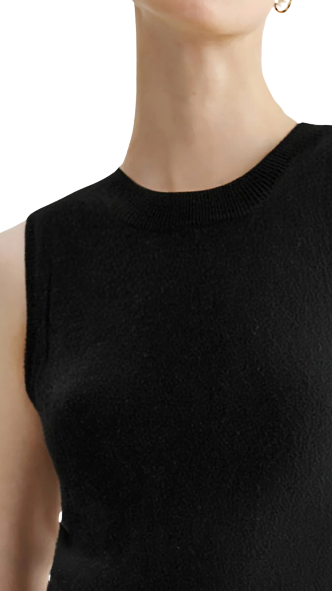 Black Pure Cashmere Tank