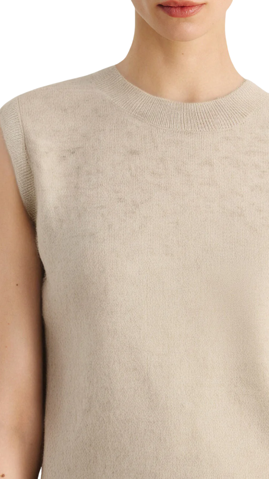 Beige Pure Cashmere Tank