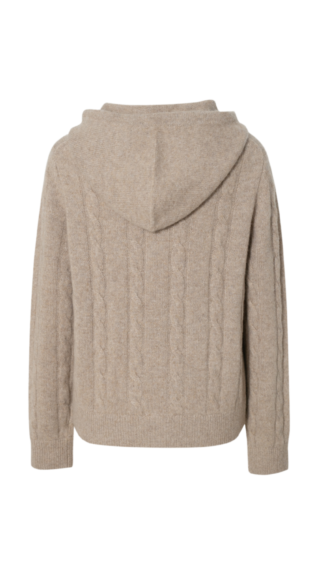 Raw Velvet Brown Cable-Knit Zip-Up Hoodie
