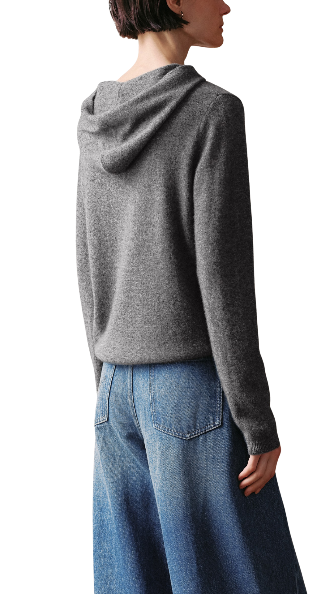 Gray Cashmere Henley Hoodie