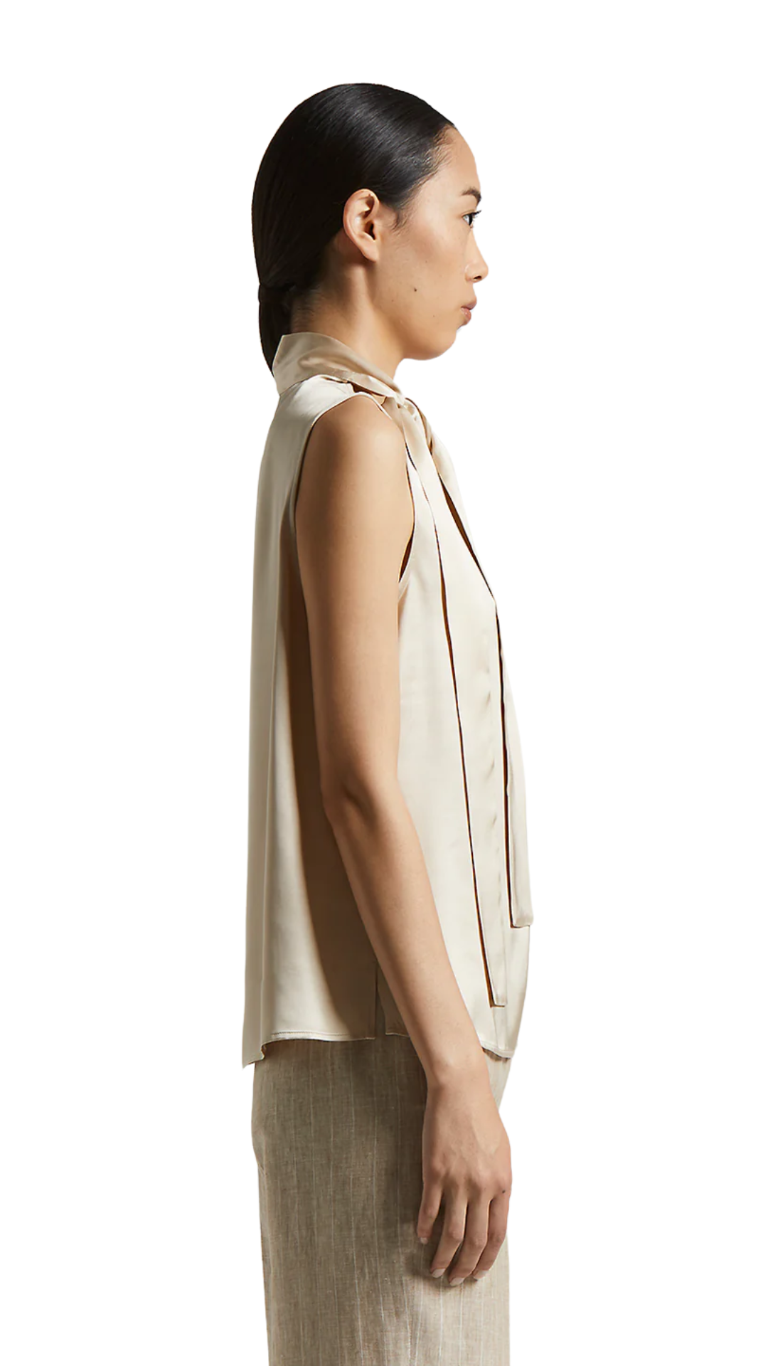 Satin Top with Neck Tie