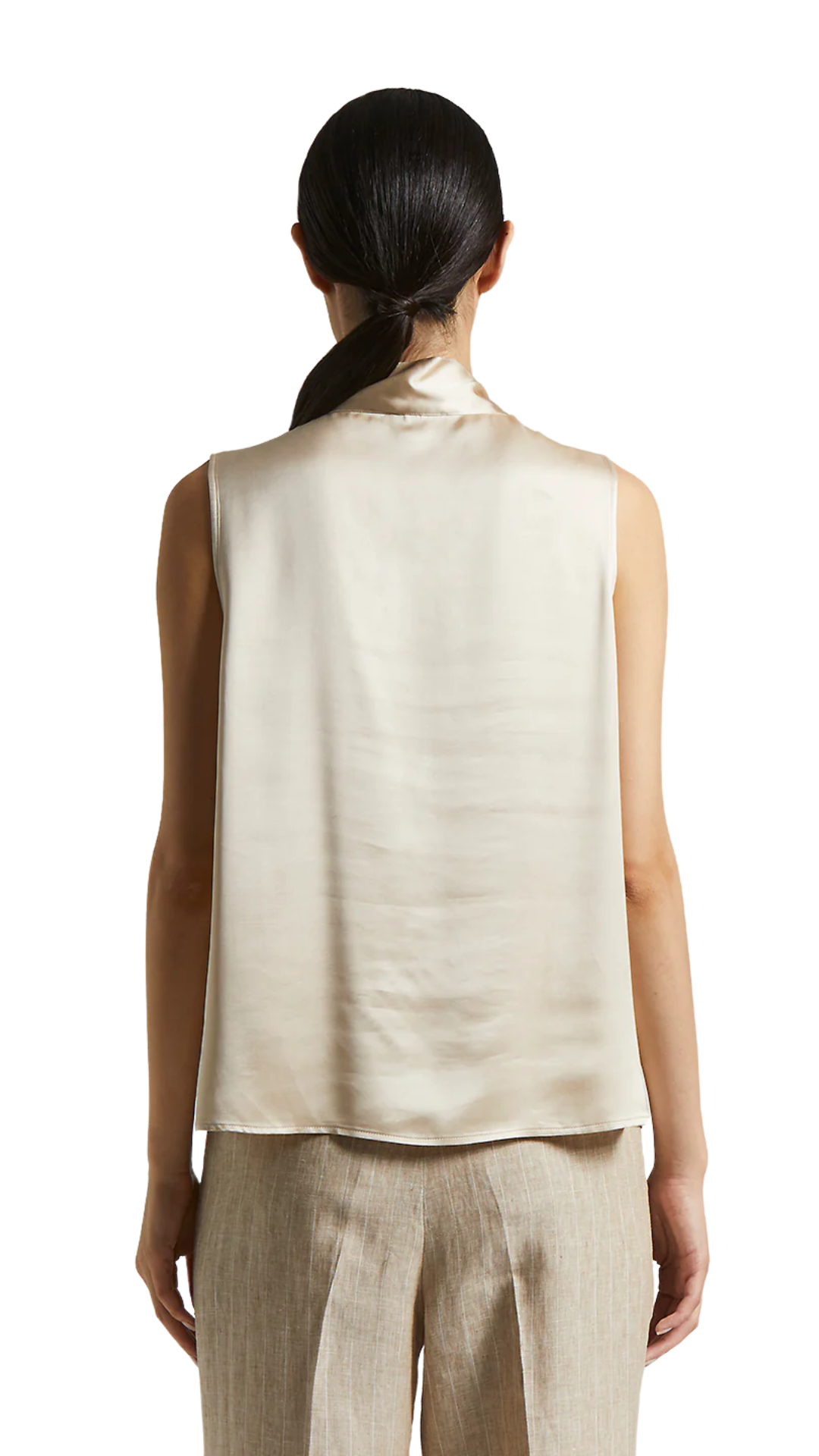 Satin Top with Neck Tie