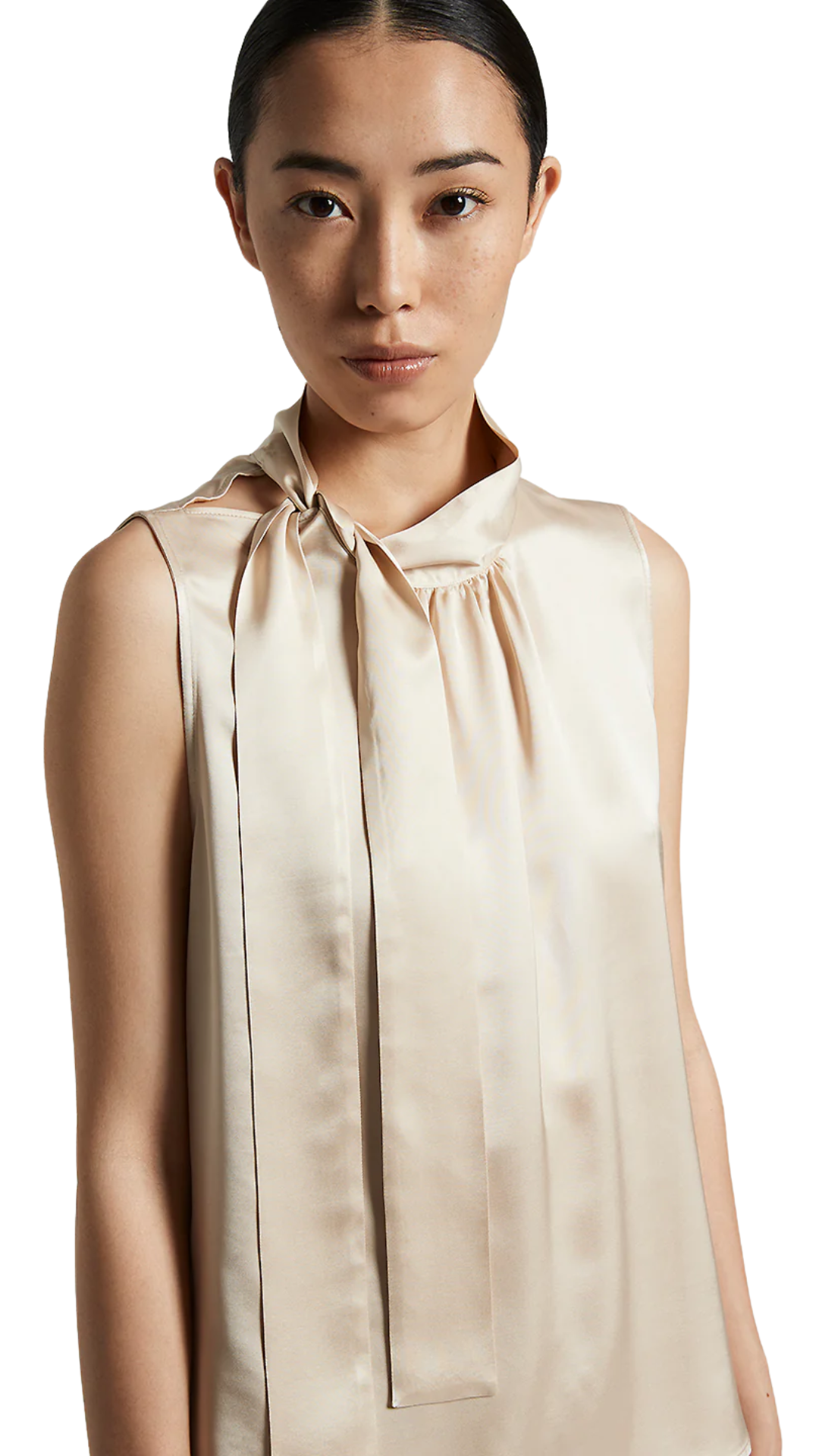 Satin Top with Neck Tie