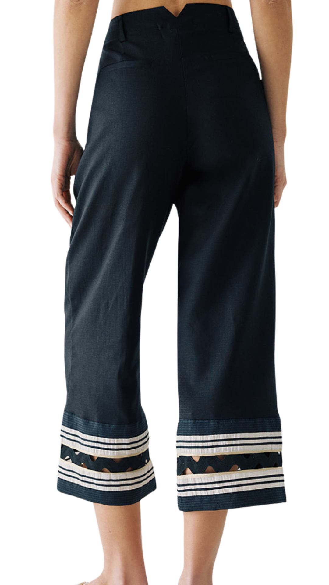 Cropped Pants with Trims