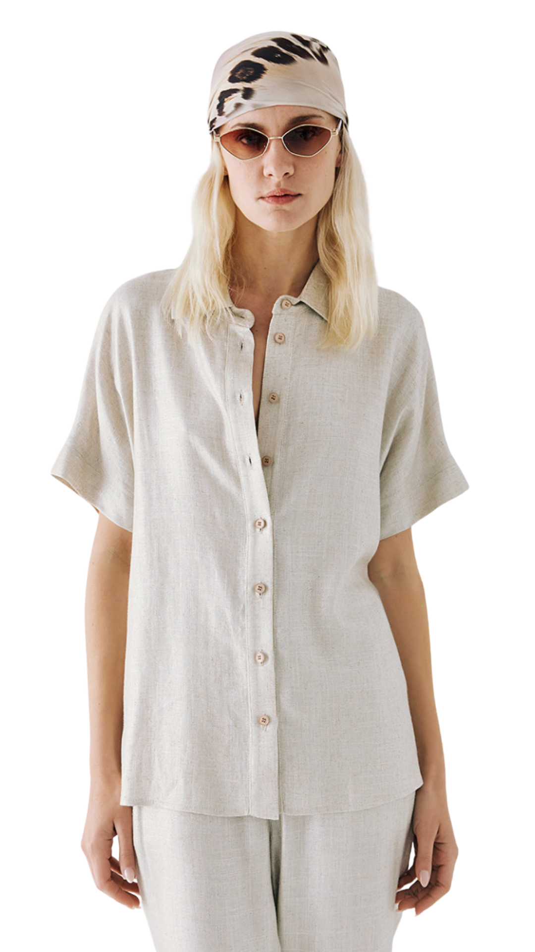 Short Sleeve Metallic Effect Shirt