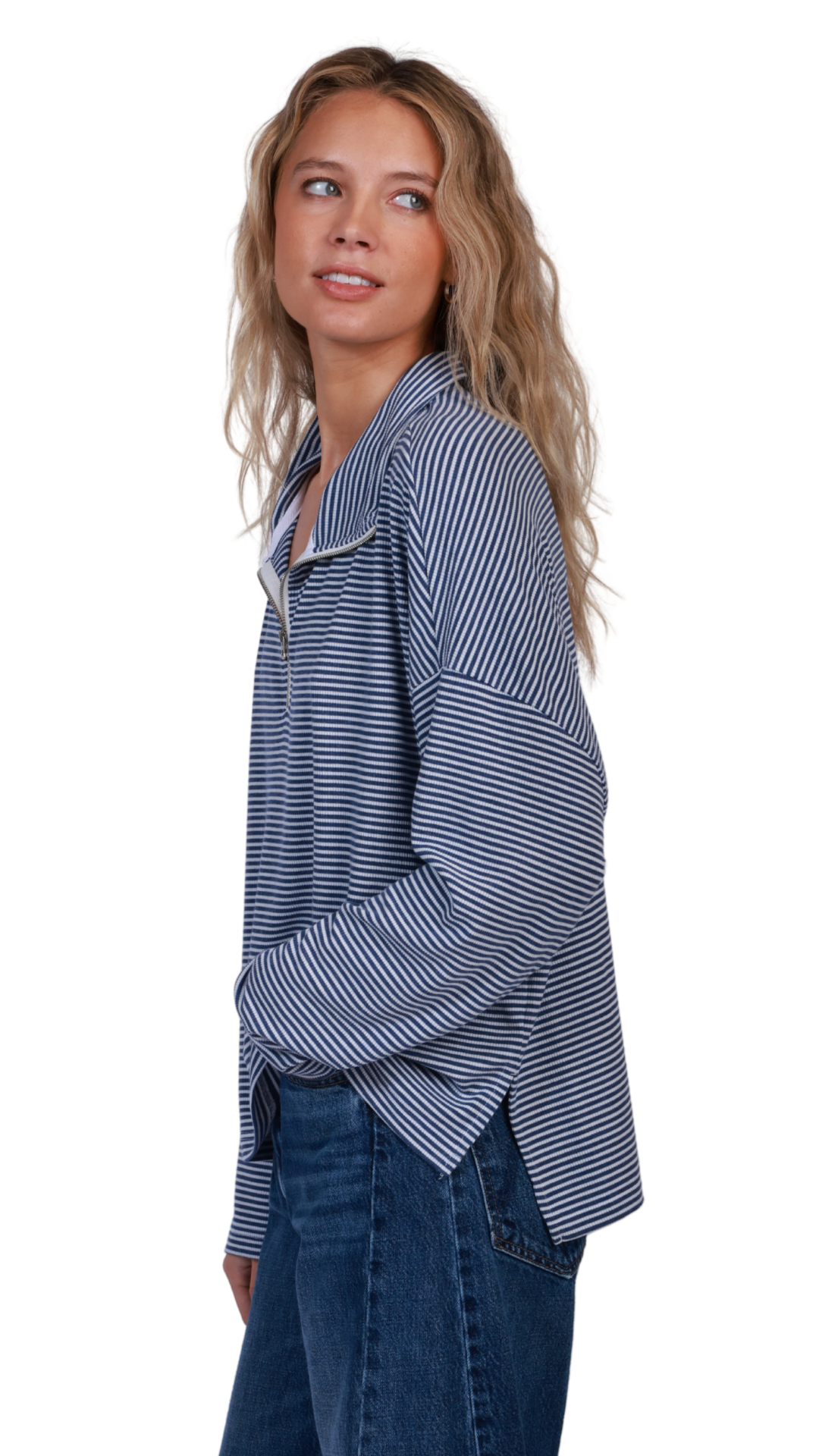 Stripe Zip Pullover