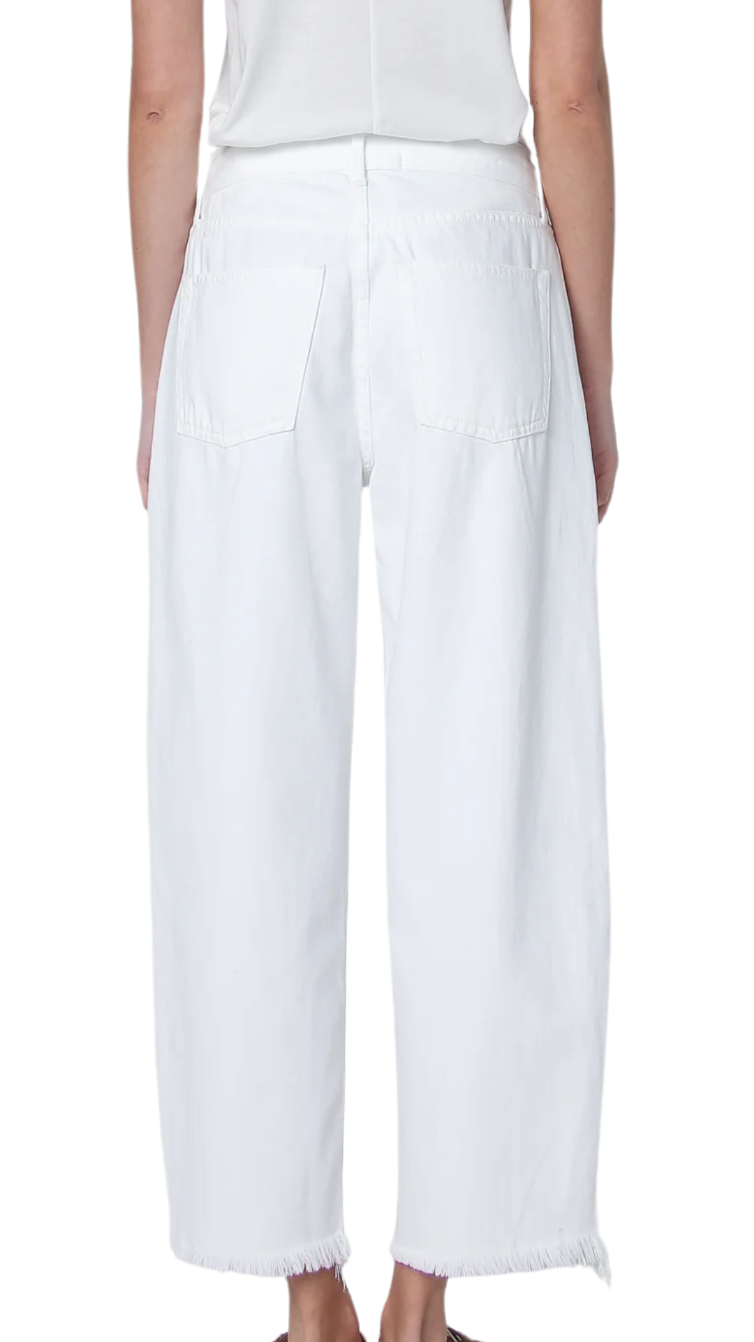Adeline Cropped Barrel Jean - Snow