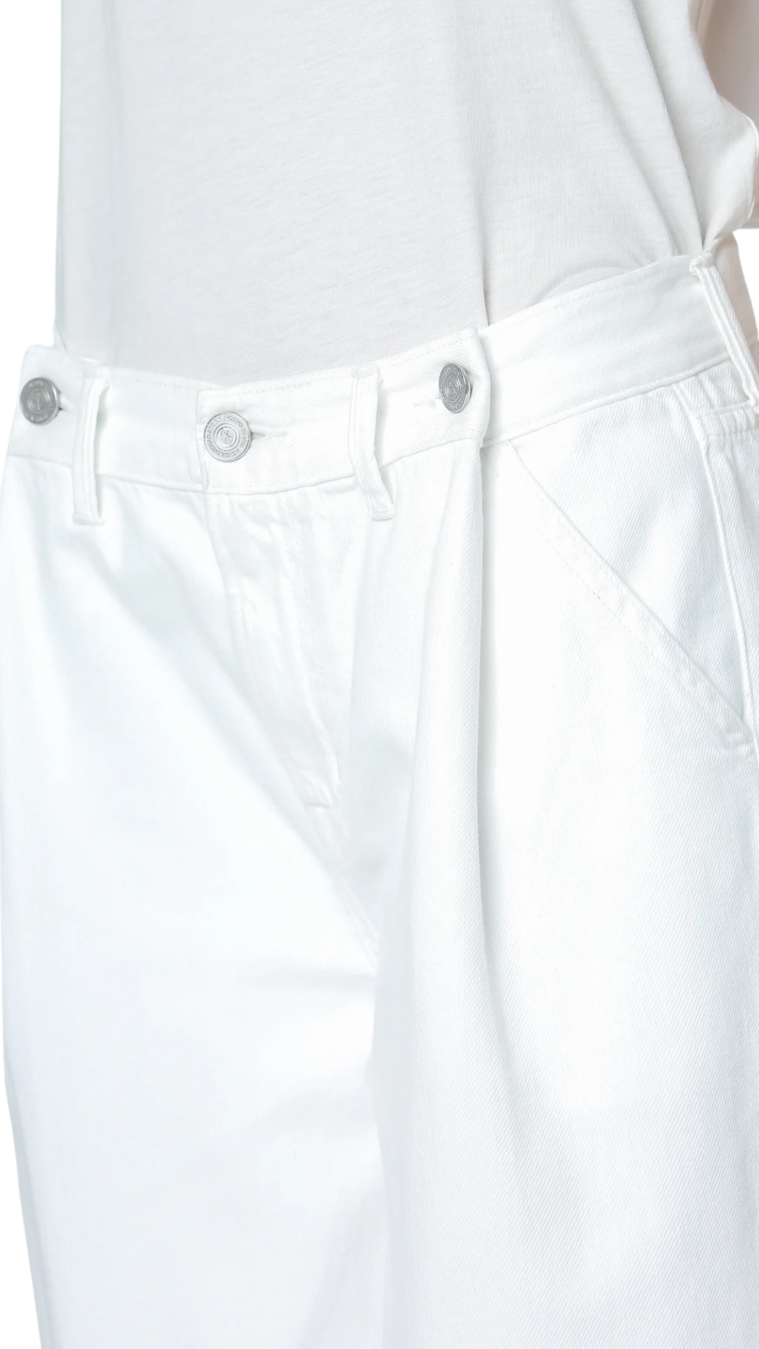 Adeline Cropped Barrel Jean - Snow