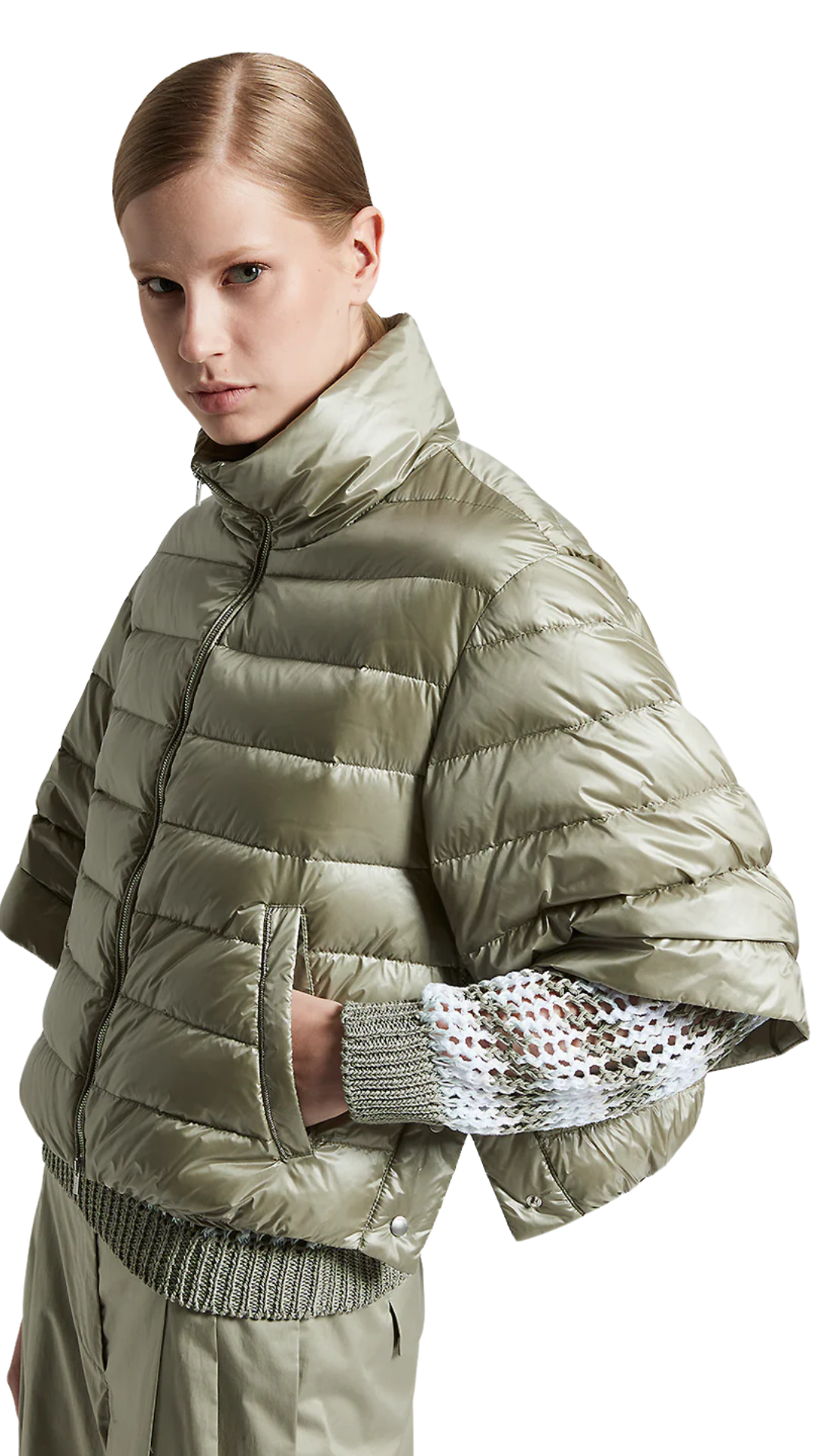 Down Cape Puffer Jacket