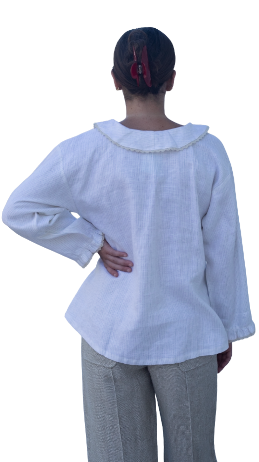 Deon Stripe Ruffle Top