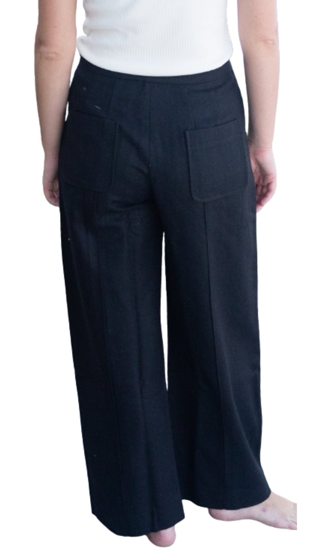 Black Fine Wool Emma Pants