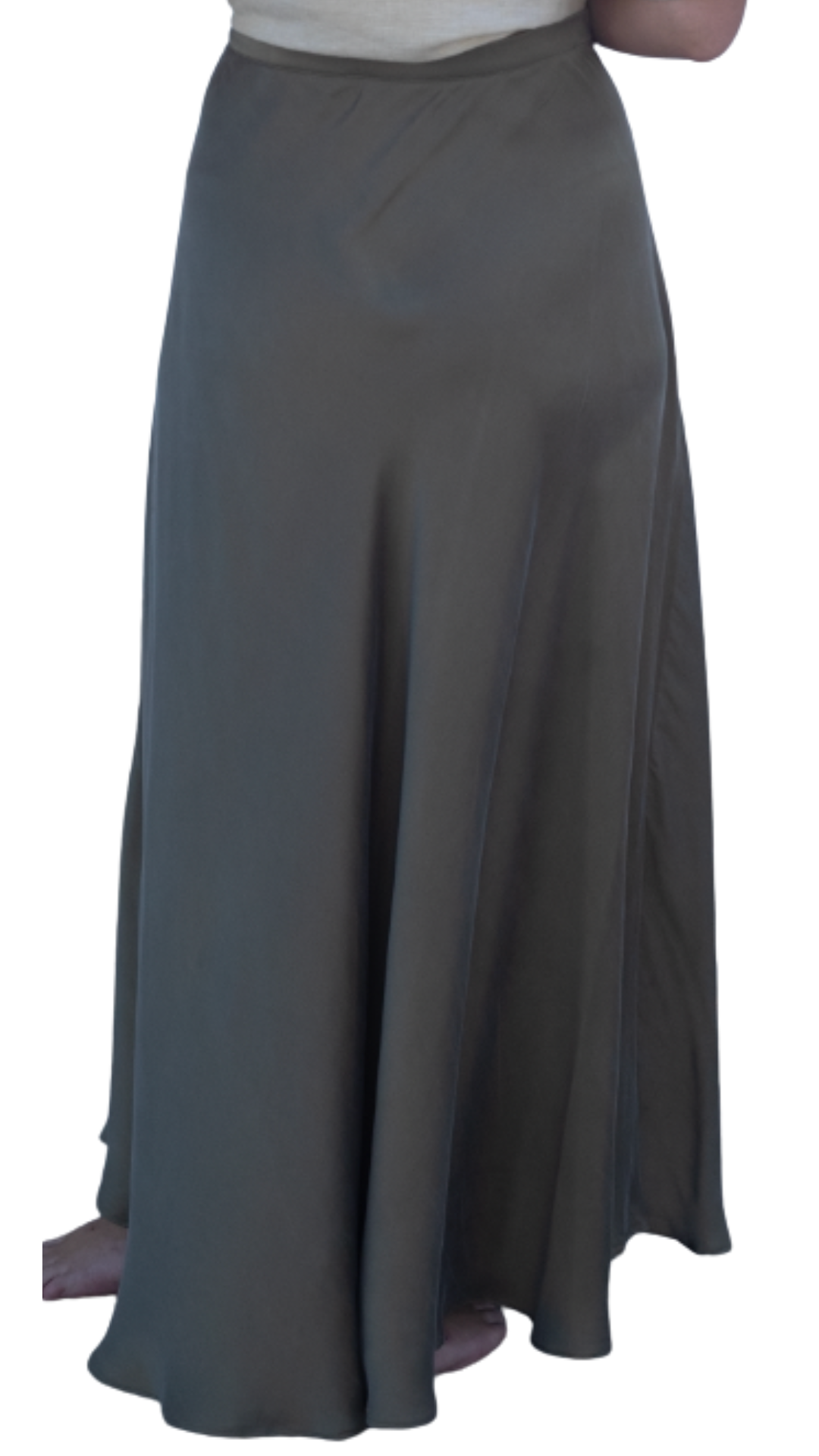 Olive Silk Polo Skirt