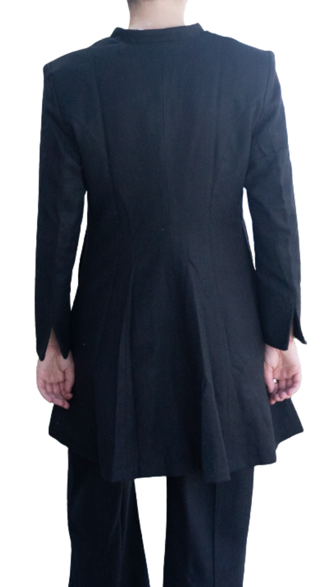 Black Fine Wool Long Jacket