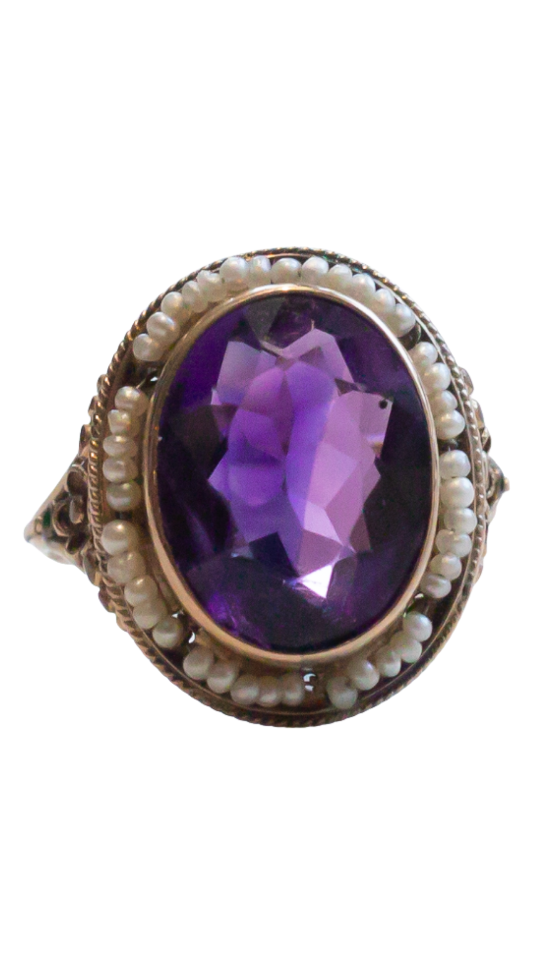 109 Amethyst Pearl Ring