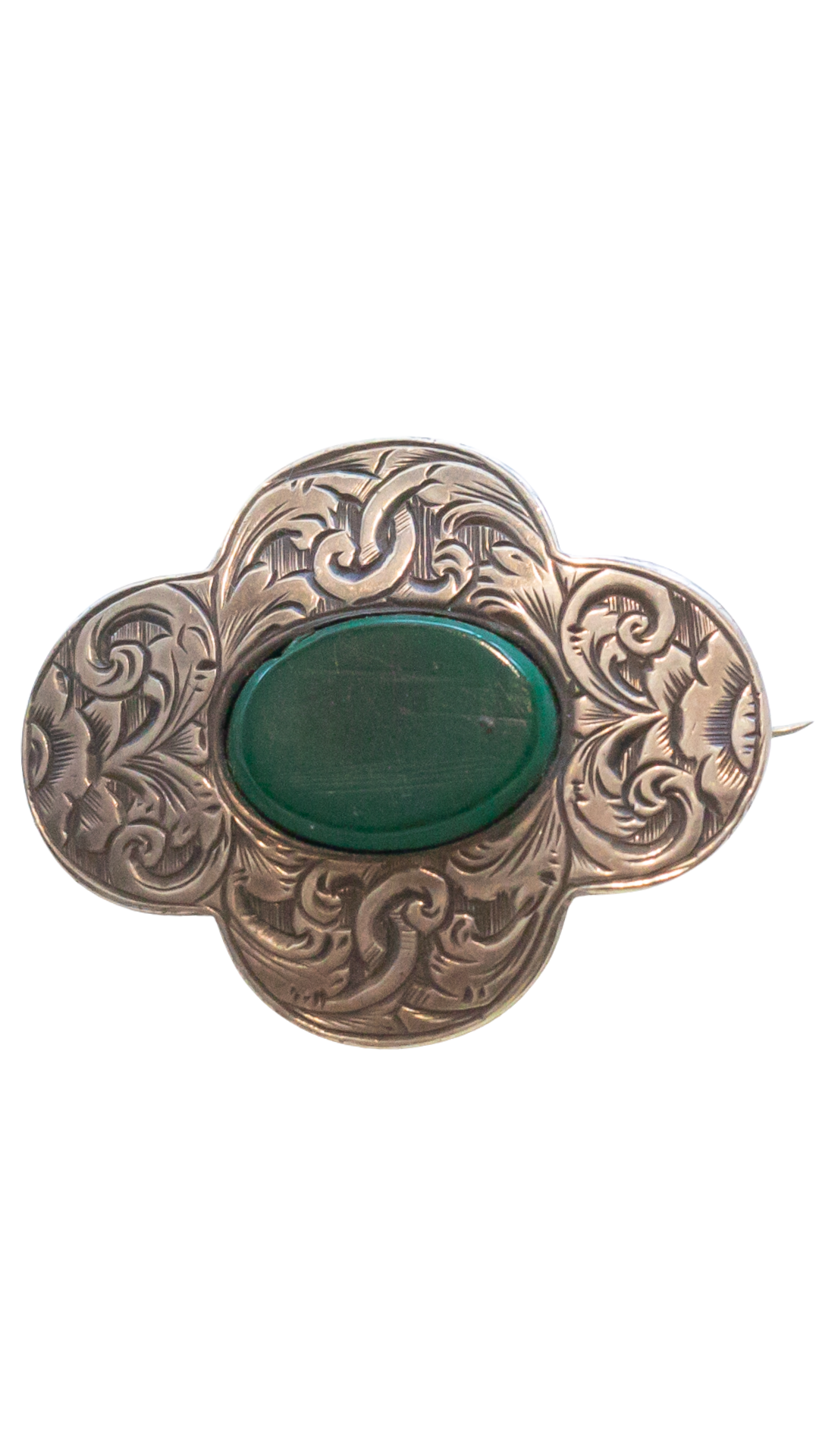 Silver Malachite Pin