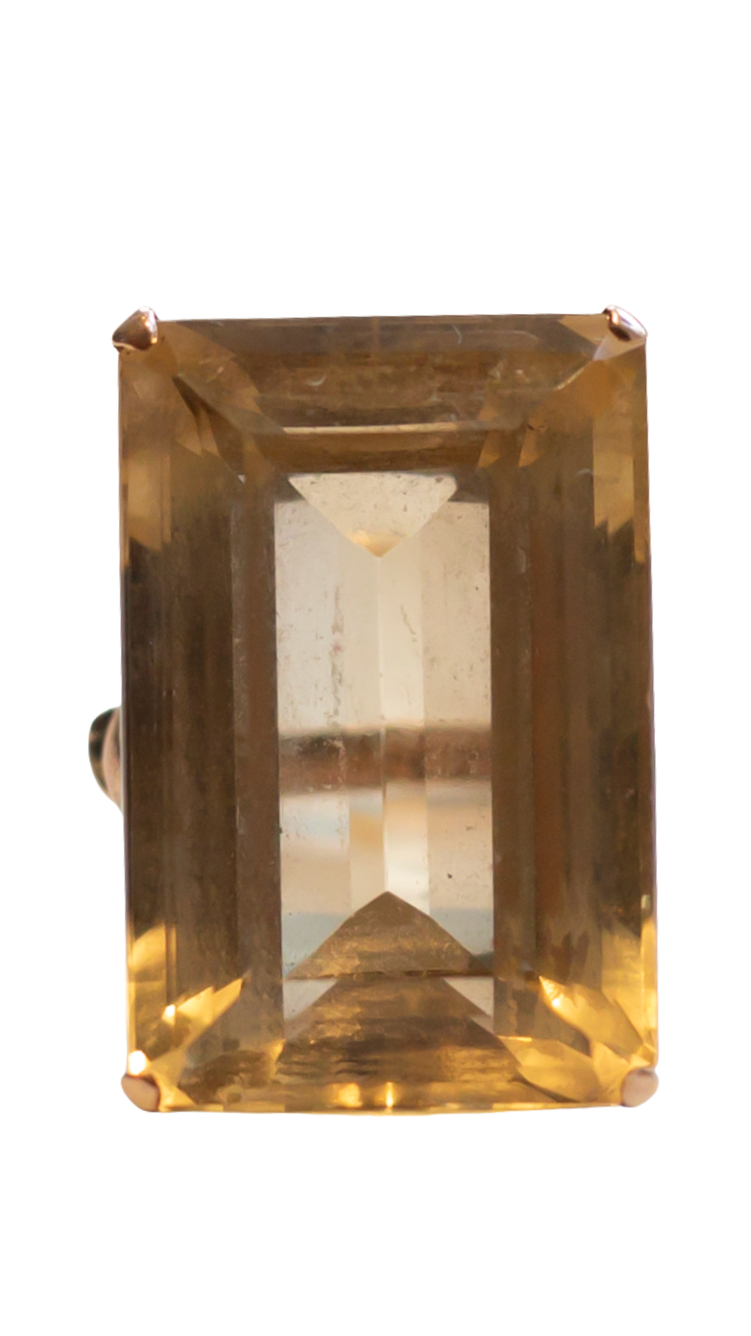 Citrine Ring with Floral Mount