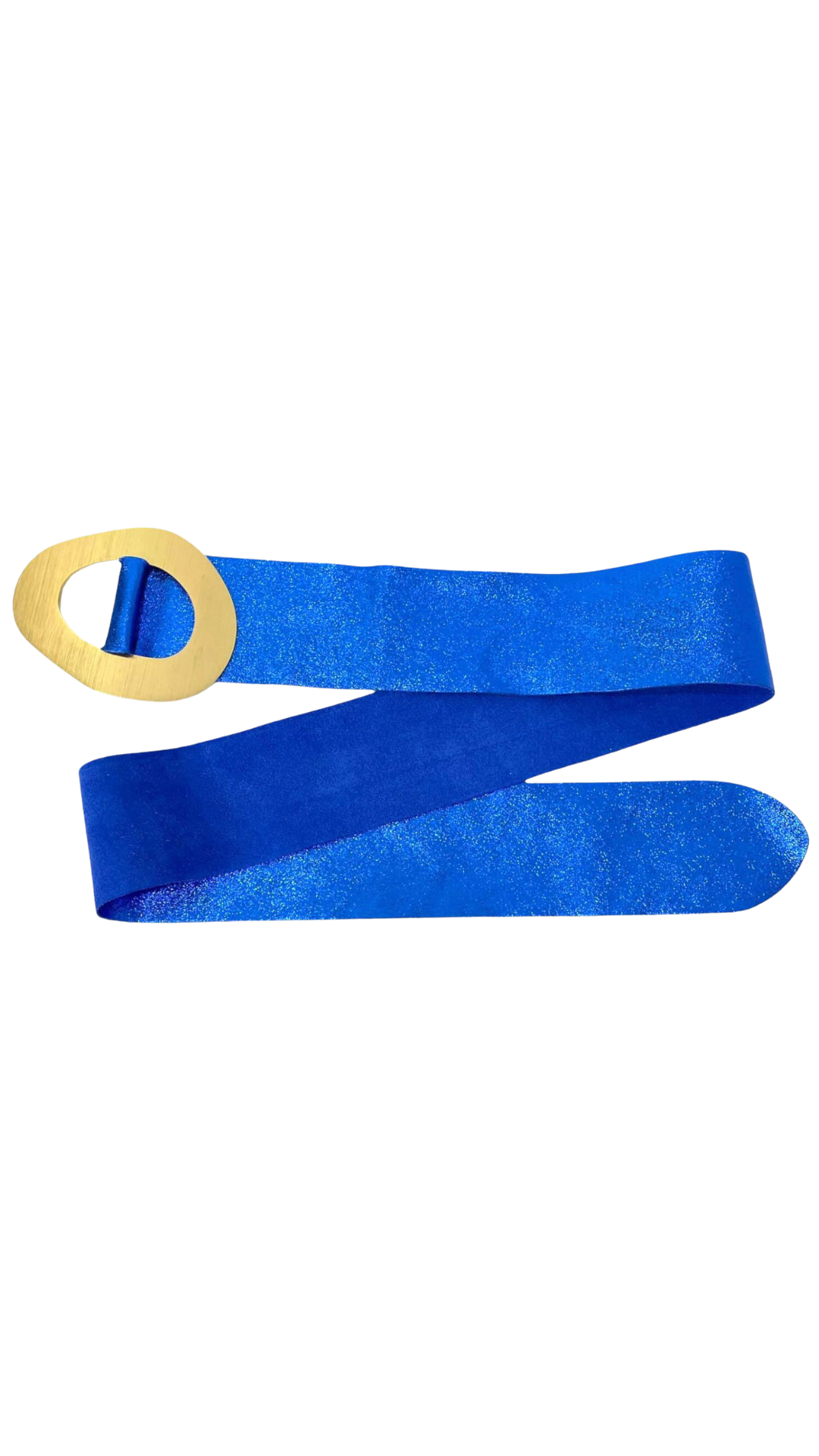 Metallic Leather Belt W Buckle