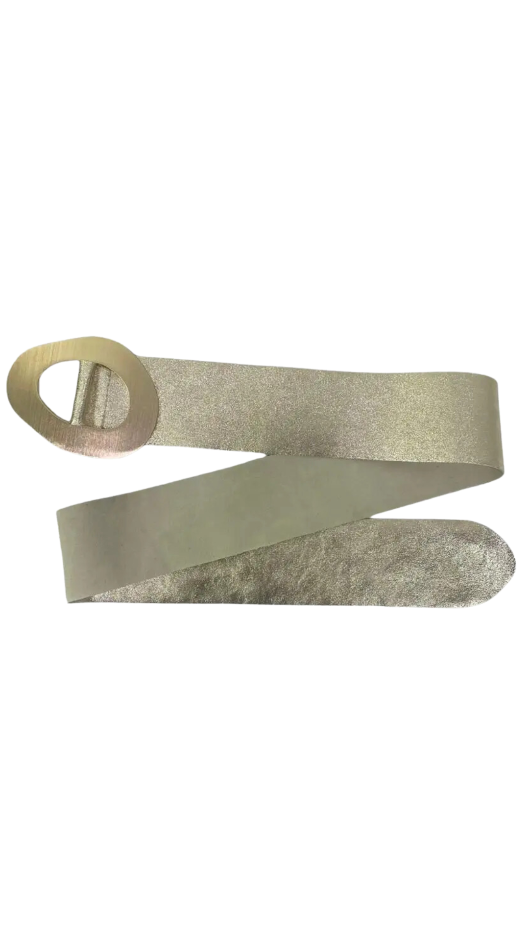 Metallic Leather Belt W Buckle