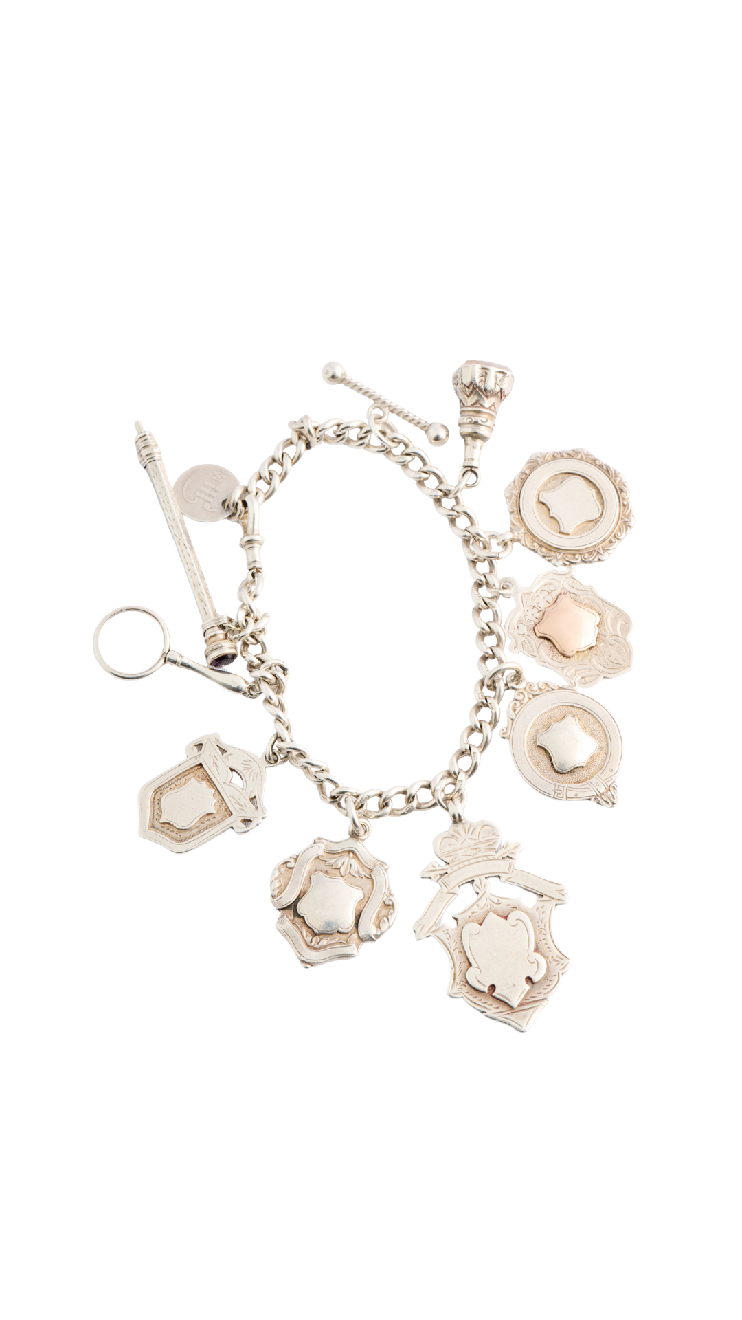 358 Silver Medallion Charm Bracelet