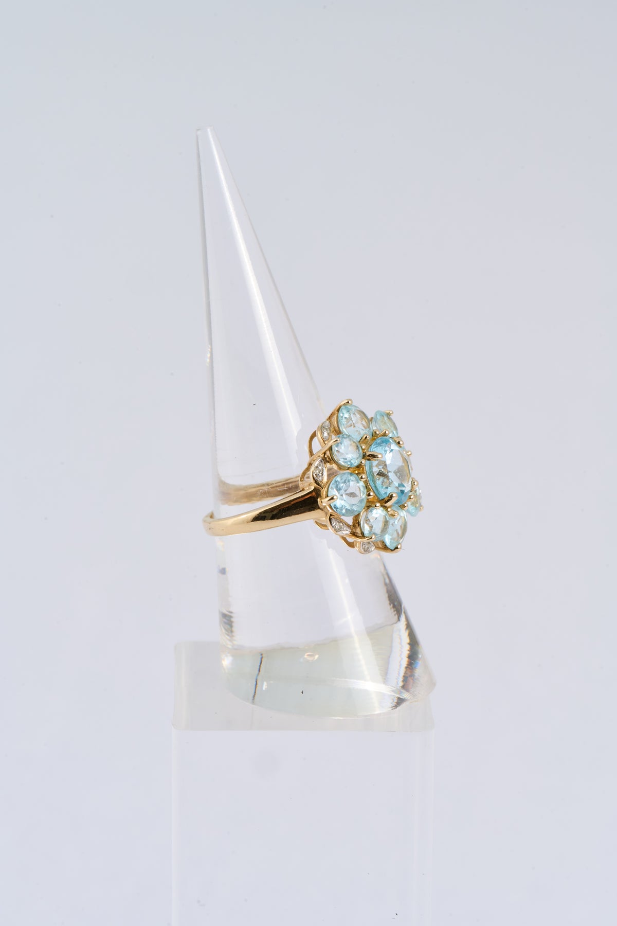 69 Aquamarine Cluster Ring