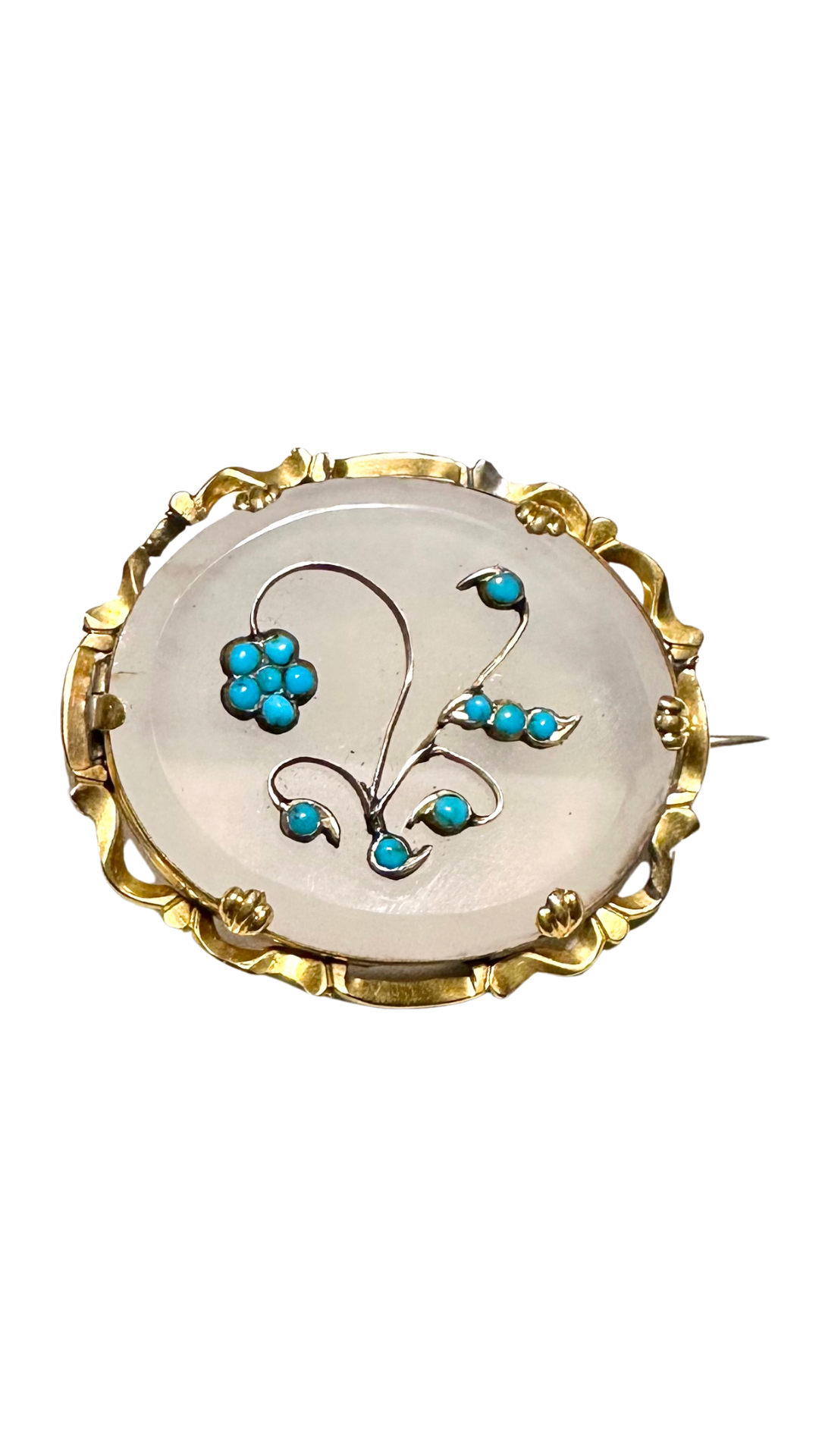 14KT GLD Turq Pin
