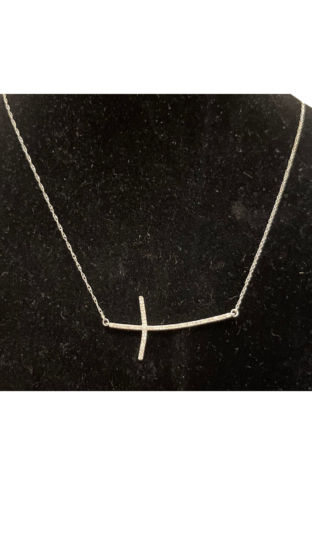 14kt Wht Gld Cross