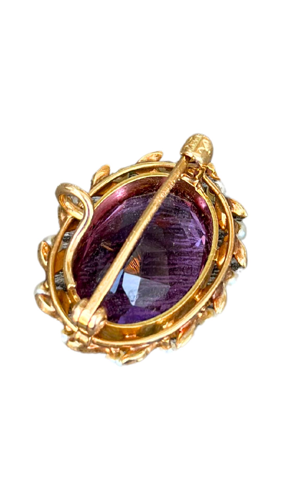 14KT Amythest Pin/Pndt Pearls