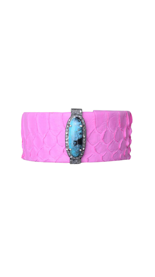 Pnk Turq Python Cuff