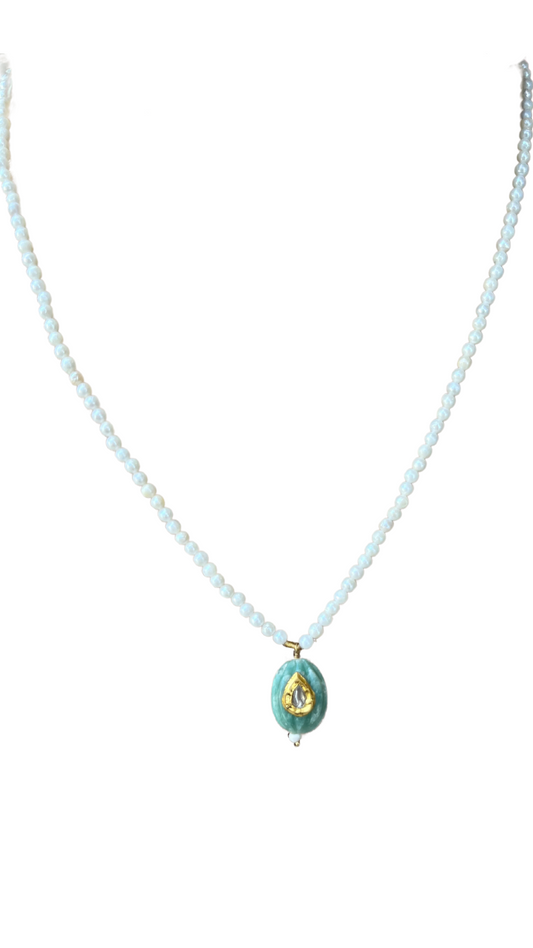 Amazonite Diamond Ncklc