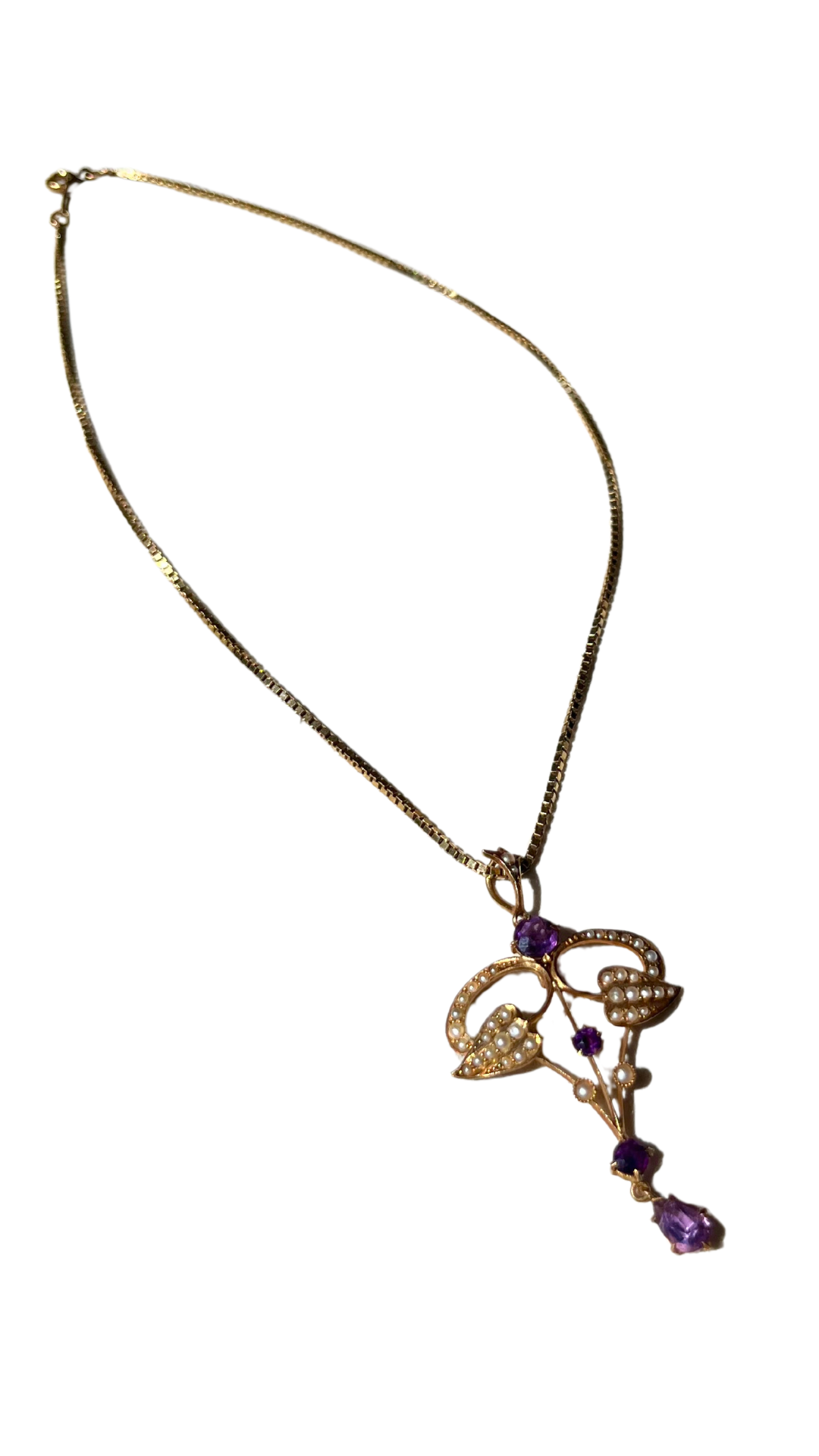 Amethyst Seed Pearl Ncklc