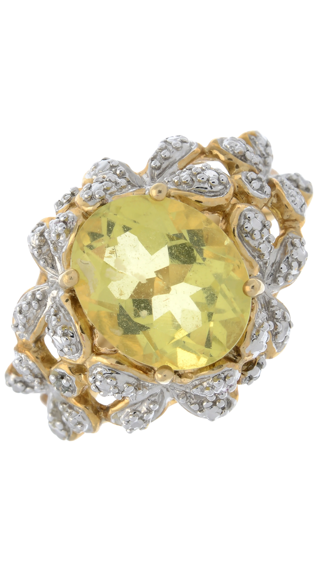 110 Citrine Floral Cocktail Ring